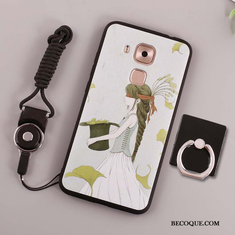 Huawei Mate 8 Peinture Blanc Anneau Fluide Doux Coque Étui