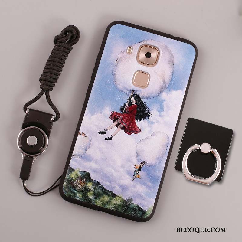 Huawei Mate 8 Peinture Blanc Anneau Fluide Doux Coque Étui