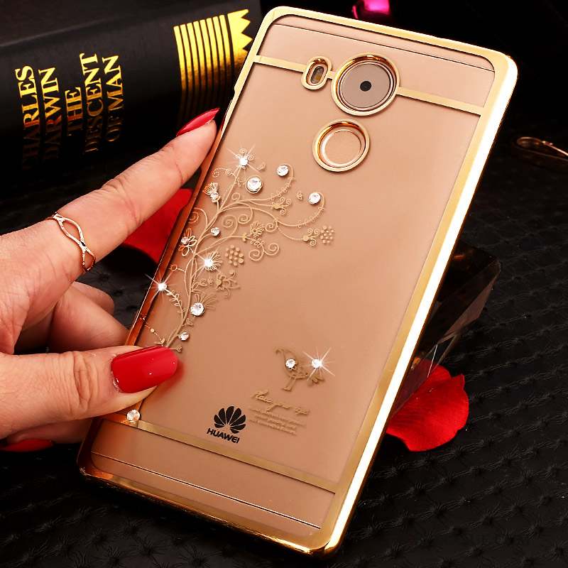 Huawei Mate 8 Strass Difficile Rose Étui Transparent Coque