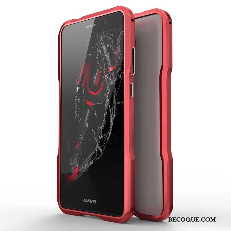 Huawei Mate 9 Border Rouge Coque Métal De Téléphone Protection