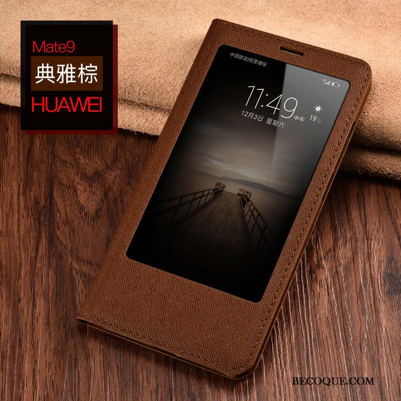 Huawei Mate 9 Coque De Téléphone Clamshell Étui En Cuir Protection