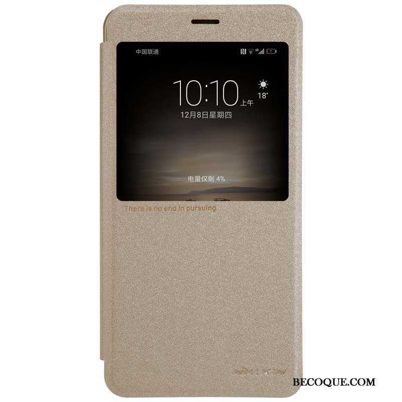 Huawei Mate 9 Coque De Téléphone Or Protection Bleu Housse Étui En Cuir