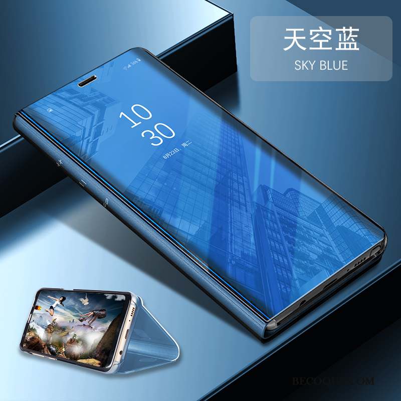 Huawei Mate 9 Coque De Téléphone Tout Compris Or Étui En Cuir Miroir Incassable