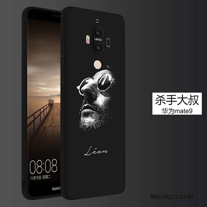 Huawei Mate 9 Coque Fluide Doux Créatif Incassable Noir Tout Compris Étui