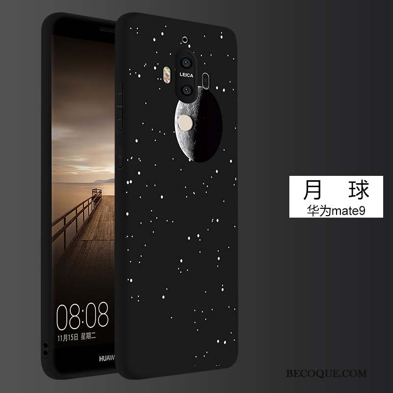 Huawei Mate 9 Coque Fluide Doux Créatif Incassable Noir Tout Compris Étui
