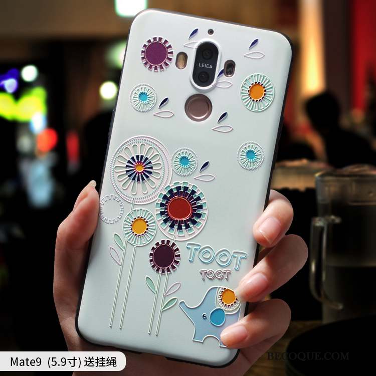 Huawei Mate 9 Coque Rose Silicone Personnalité Incassable Fluide Doux Tout Compris