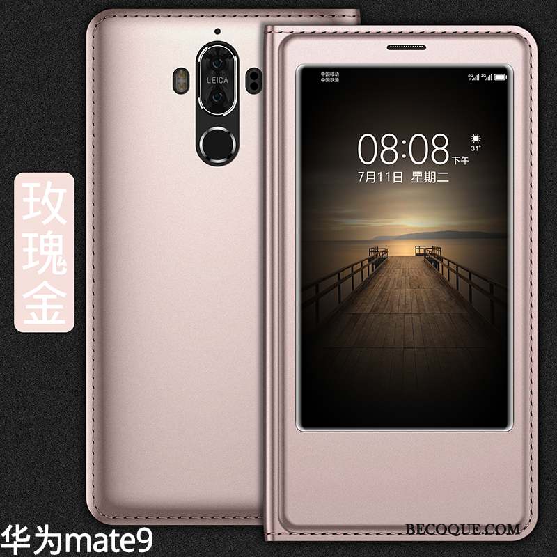 Huawei Mate 9 Coque Rouge Incassable Protection Étui En Cuir Tout Compris Housse