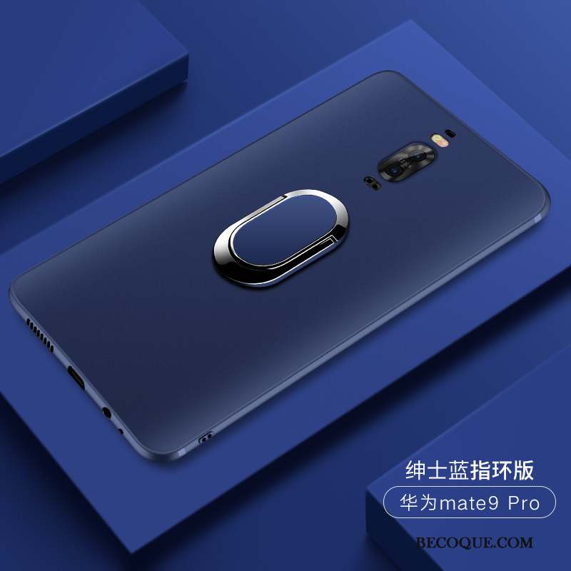 Huawei Mate 9 Délavé En Daim Fluide Doux Bleu Protection Coque De Téléphone Étui