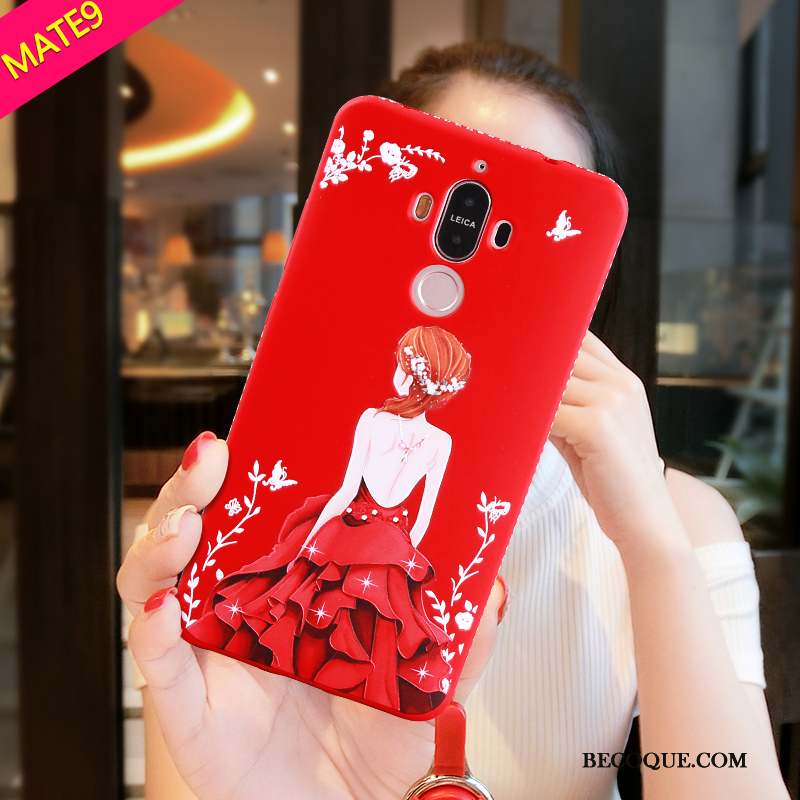Huawei Mate 9 Fluide Doux Coque Étui Rouge Protection De Téléphone