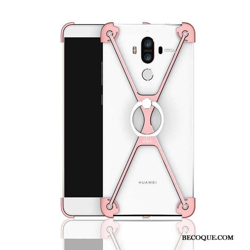 Huawei Mate 9 Gris Incassable Border Coque Métal Anneau