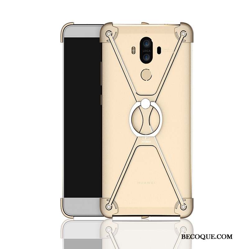 Huawei Mate 9 Gris Incassable Border Coque Métal Anneau