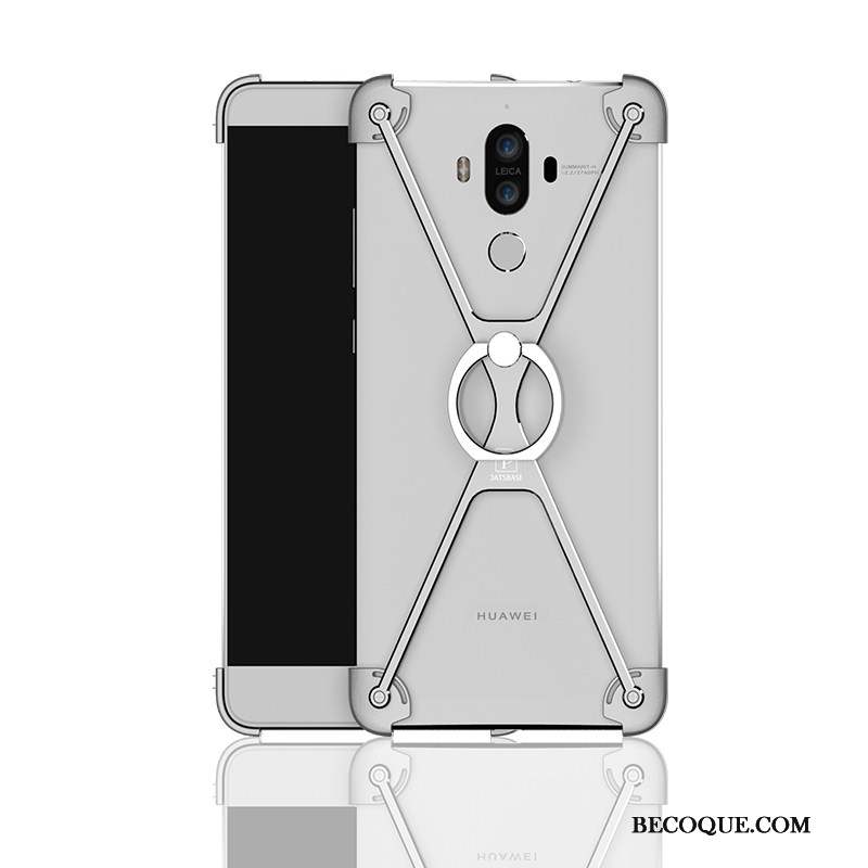 Huawei Mate 9 Gris Incassable Border Coque Métal Anneau