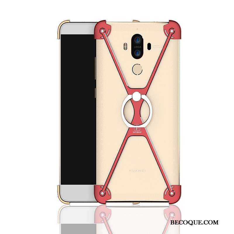 Huawei Mate 9 Gris Incassable Border Coque Métal Anneau