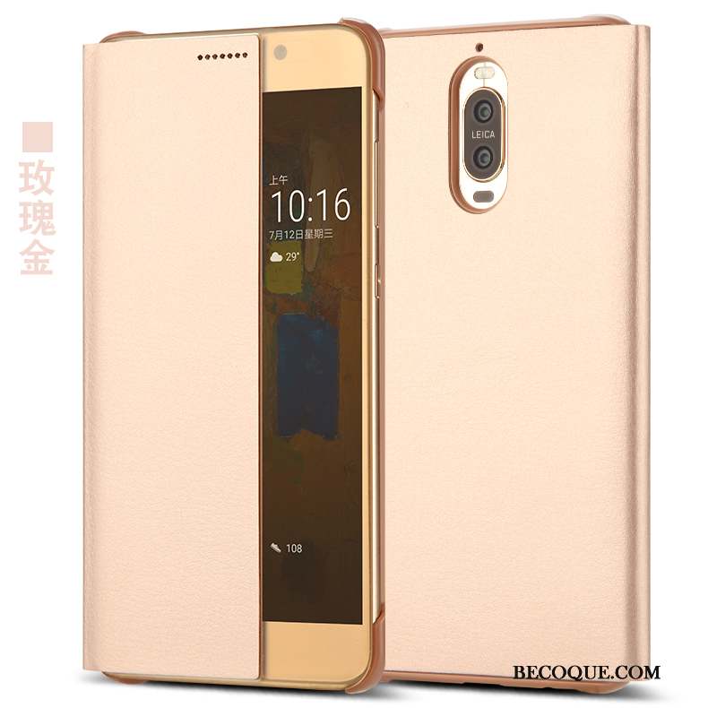 Huawei Mate 9 Pro Coque De Téléphone Clamshell Étui En Cuir Protection Téléphone Portable Gris
