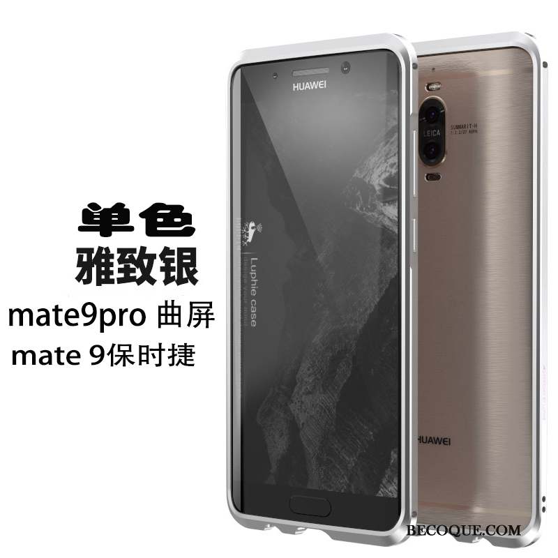 Huawei Mate 9 Pro Coque De Téléphone Étui Métal Protection Argent Border