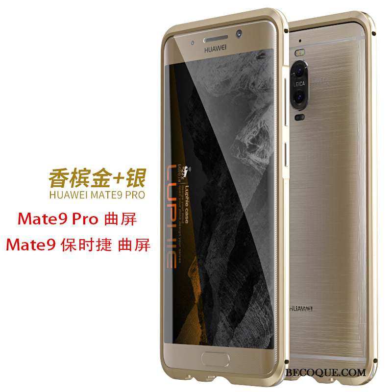 Huawei Mate 9 Pro Coque De Téléphone Étui Métal Protection Argent Border