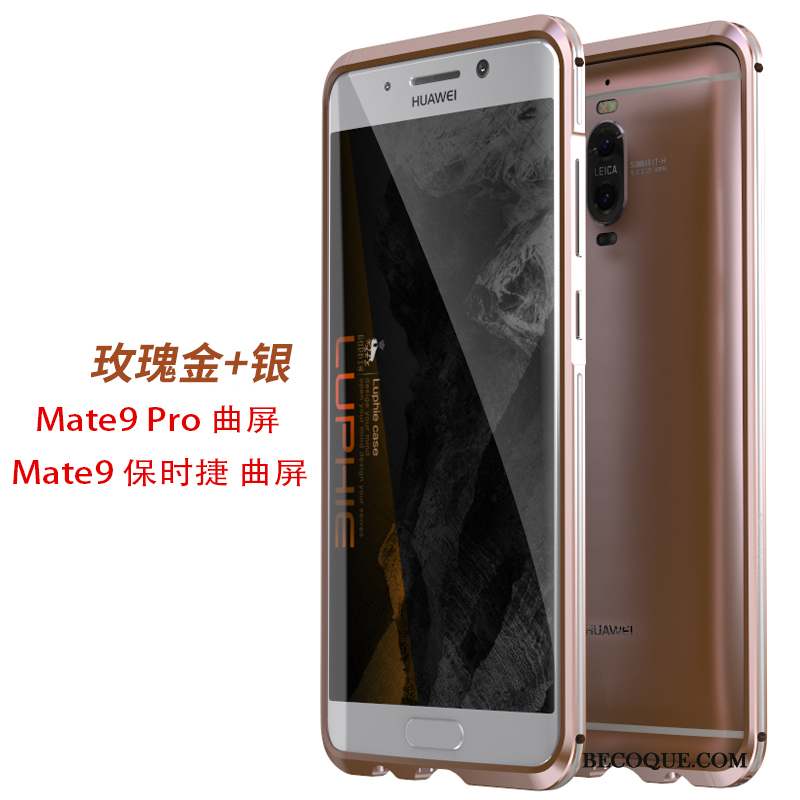 Huawei Mate 9 Pro Coque De Téléphone Étui Métal Protection Argent Border