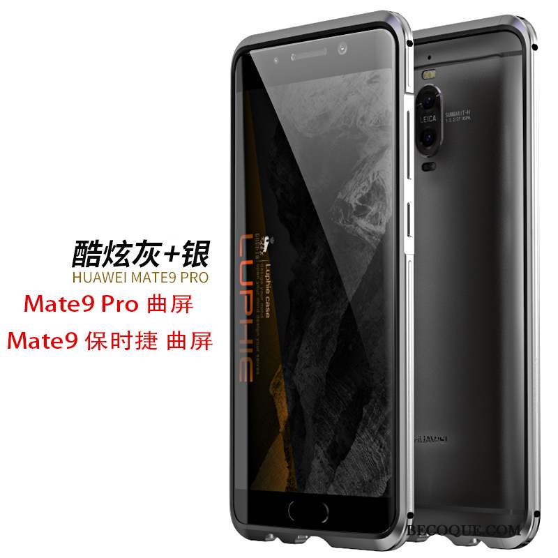 Huawei Mate 9 Pro Coque De Téléphone Étui Métal Protection Argent Border