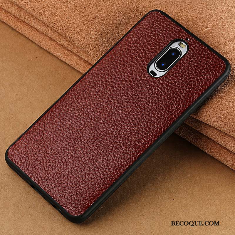 Huawei Mate 9 Pro Coque Marron Étui En Cuir Incassable Personnalité Tout Compris Tendance