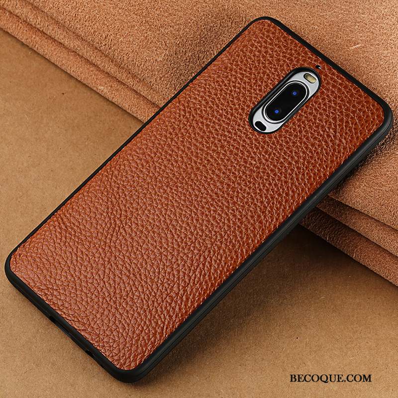 Huawei Mate 9 Pro Coque Marron Étui En Cuir Incassable Personnalité Tout Compris Tendance