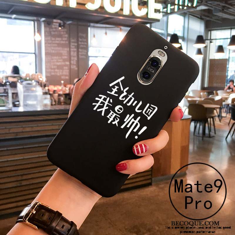 Huawei Mate 9 Pro Coque Noir Tendance Personnalité Silicone Blanc Fluide Doux