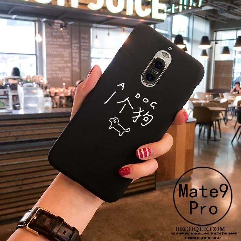 Huawei Mate 9 Pro Coque Noir Tendance Personnalité Silicone Blanc Fluide Doux