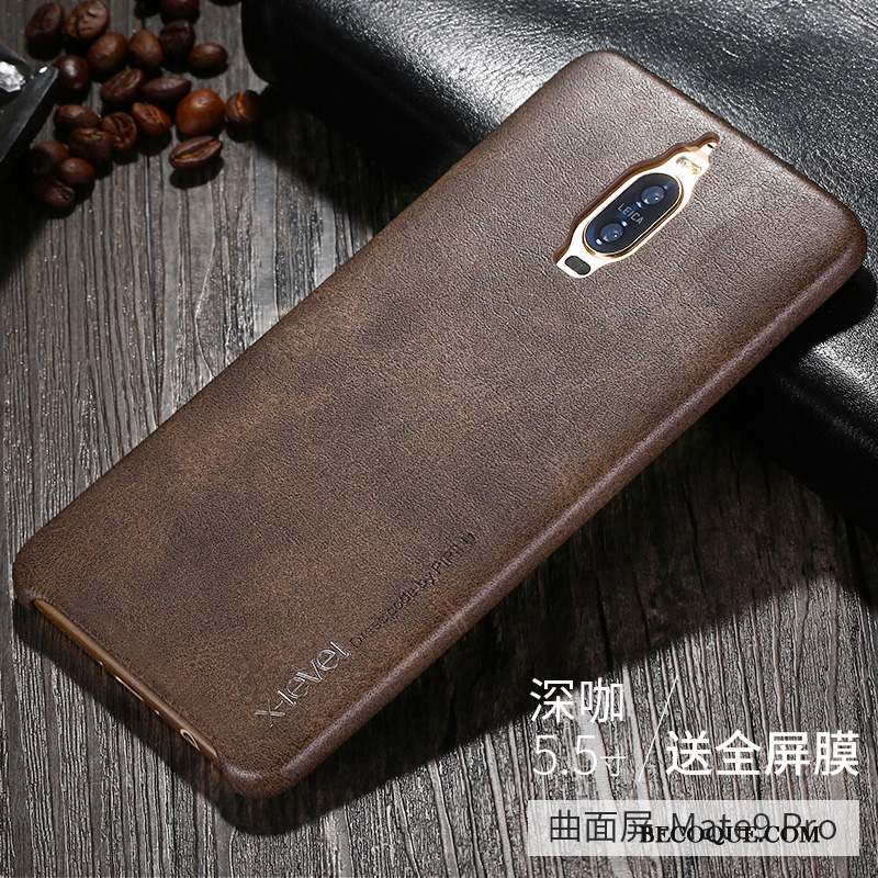 Huawei Mate 9 Pro Coque Protection Nouveau Incassable Étui En Cuir Or Clair