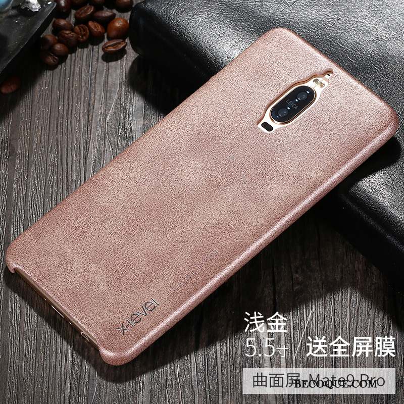 Huawei Mate 9 Pro Coque Protection Nouveau Incassable Étui En Cuir Or Clair