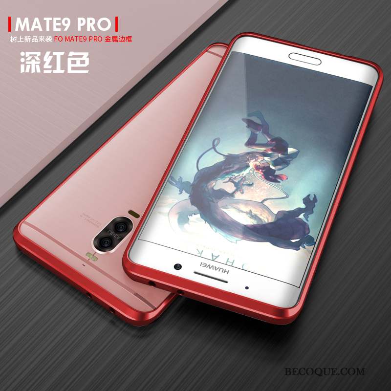 Huawei Mate 9 Pro Coque Tendance Violet Mince Métal Incassable Border