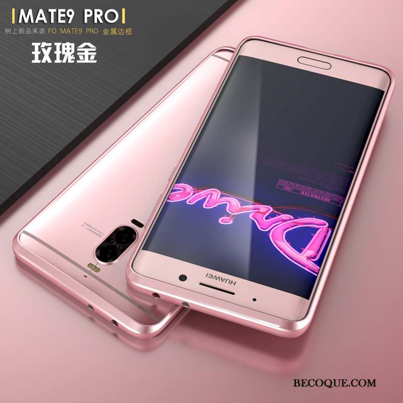 Huawei Mate 9 Pro Coque Tendance Violet Mince Métal Incassable Border