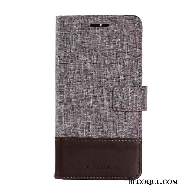 Huawei Mate 9 Pro Coque Étui Étui En Cuir Portefeuille Téléphone Portable Gris Incassable