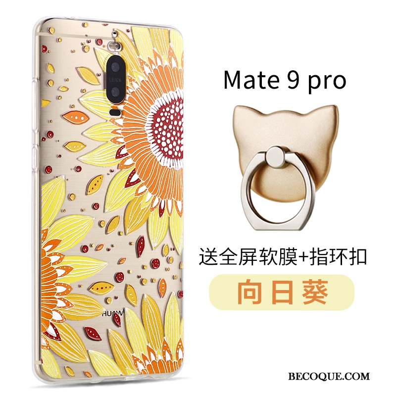 Huawei Mate 9 Pro Incassable Coque De Téléphone Jaune Dessin Animé Tendance Silicone