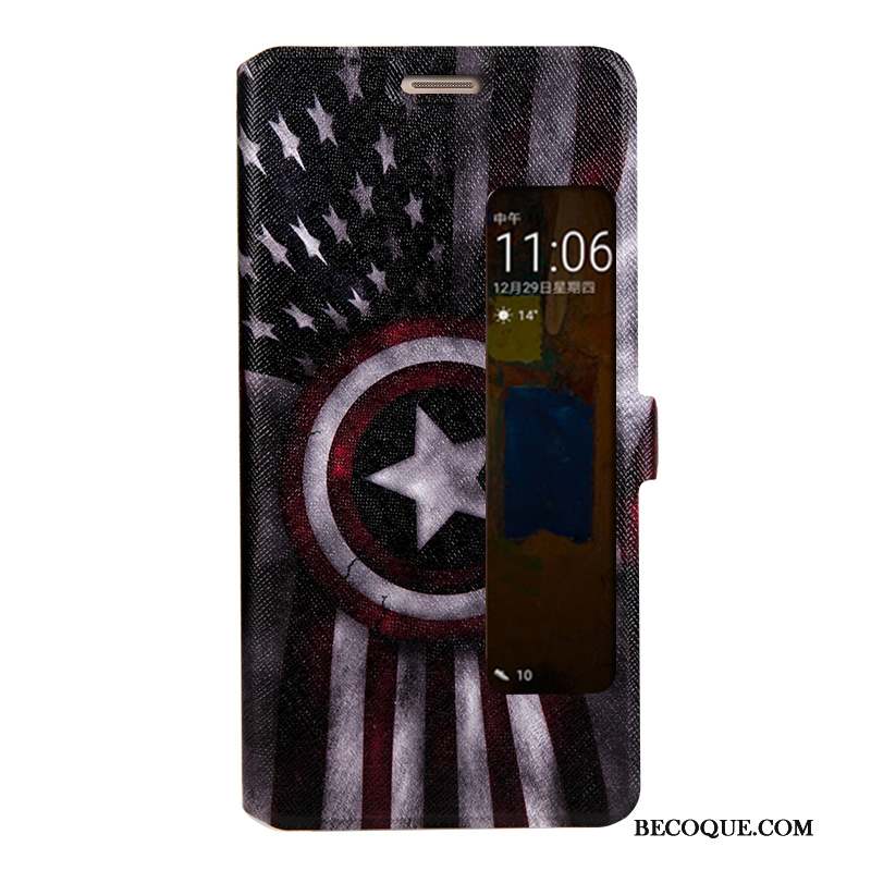 Huawei Mate 9 Pro Ouvrir La Fenêtre Peinture Protection Coque De Téléphone Bleu Housse