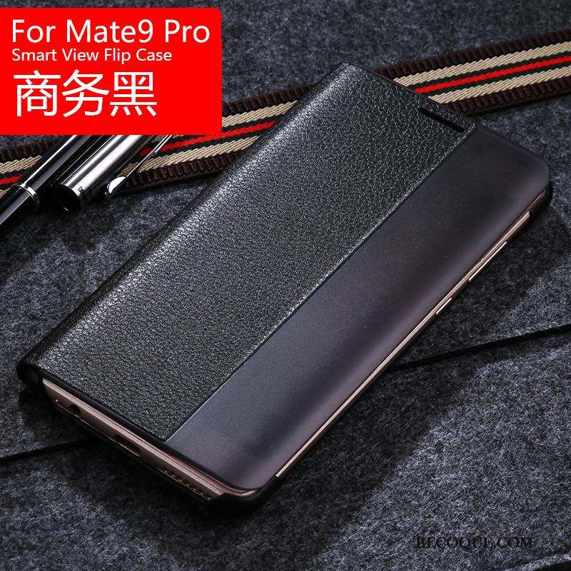 Huawei Mate 9 Pro Protection Étui Clamshell Étui En Cuir Or Coque De Téléphone