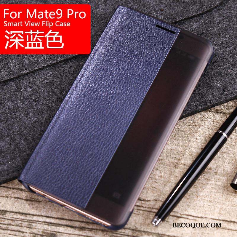 Huawei Mate 9 Pro Protection Étui Clamshell Étui En Cuir Or Coque De Téléphone