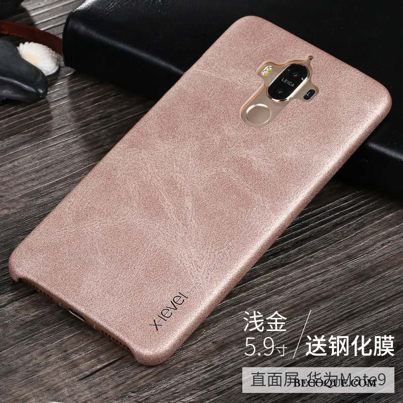 Huawei Mate 9 Pro Étui En Cuir Coque De Téléphone Très Mince Incassable Noir