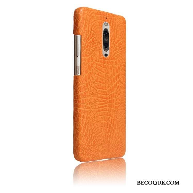 Huawei Mate 9 Pro Étui En Cuir Crocodile Vert Coque De Téléphone Clair Protection