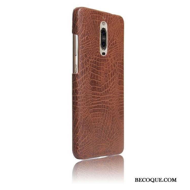 Huawei Mate 9 Pro Étui En Cuir Crocodile Vert Coque De Téléphone Clair Protection