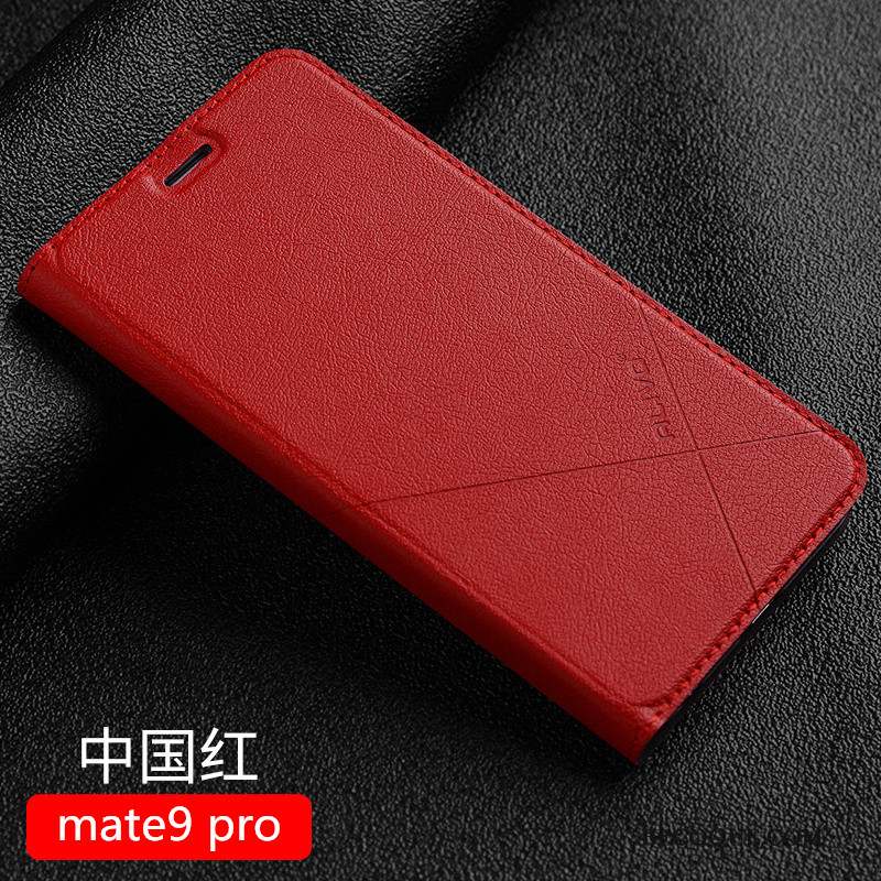 Huawei Mate 9 Pro Étui En Cuir Tout Compris Coque De Téléphone Clamshell Or Protection