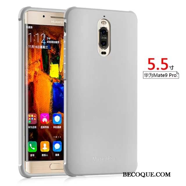 Huawei Mate 9 Pro Étui Silicone Téléphone Portable Coque Fluide Doux Gris