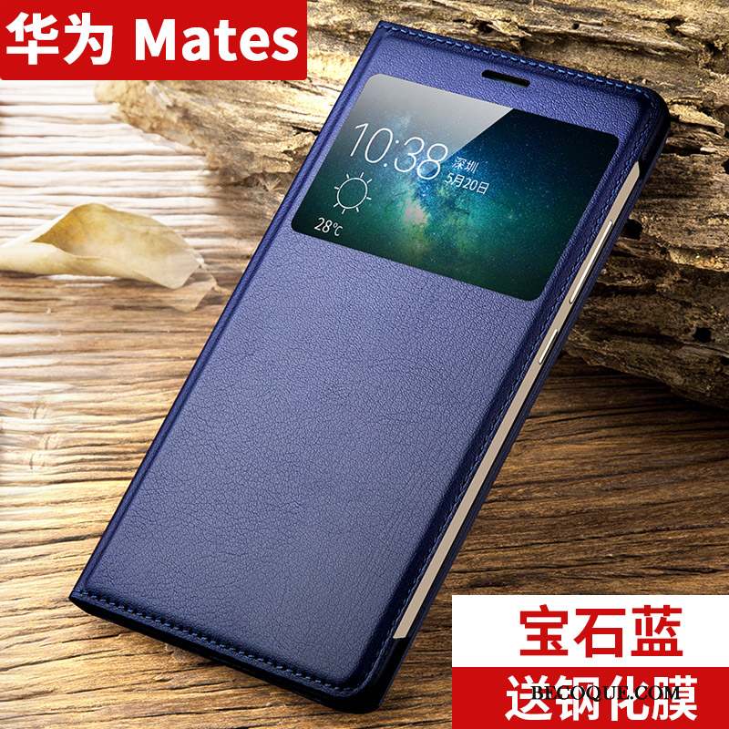 Huawei Mate S Clamshell Coque De Téléphone Incassable Étui Bleu Étui En Cuir