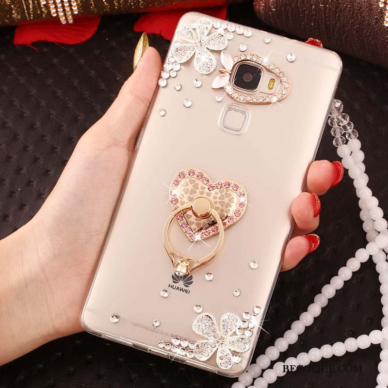 Huawei Mate S Coque De Téléphone Fluide Doux Étui Anneau Or Ornements Suspendus