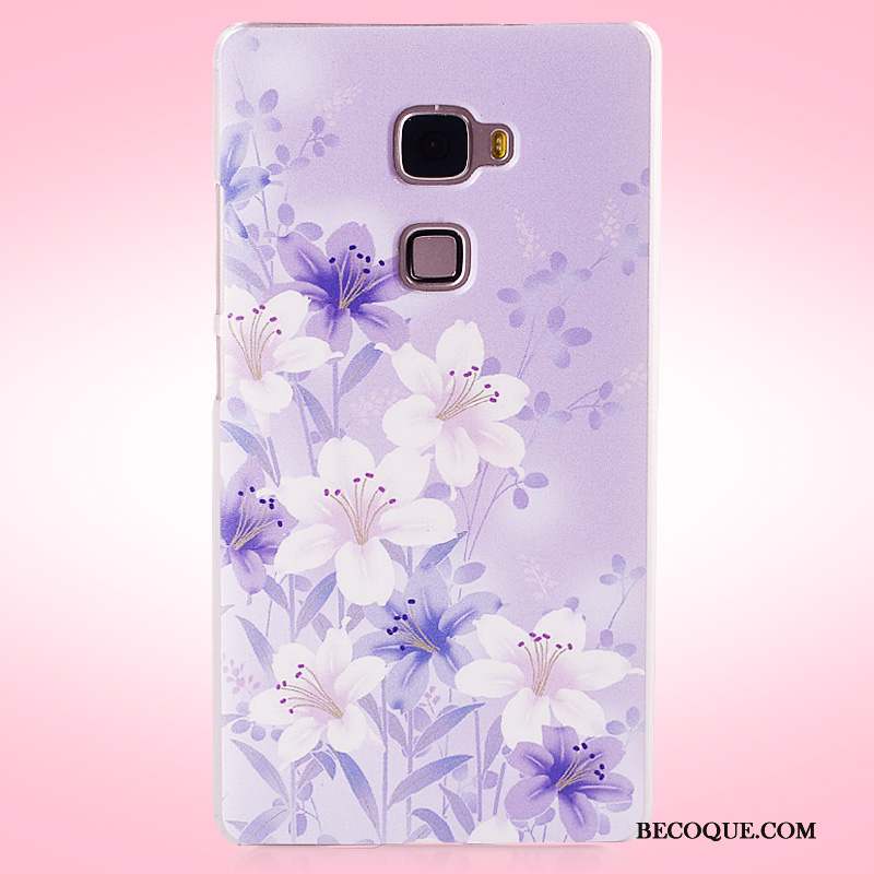 Huawei Mate S Difficile Peinture Violet Étui Coque Délavé En Daim