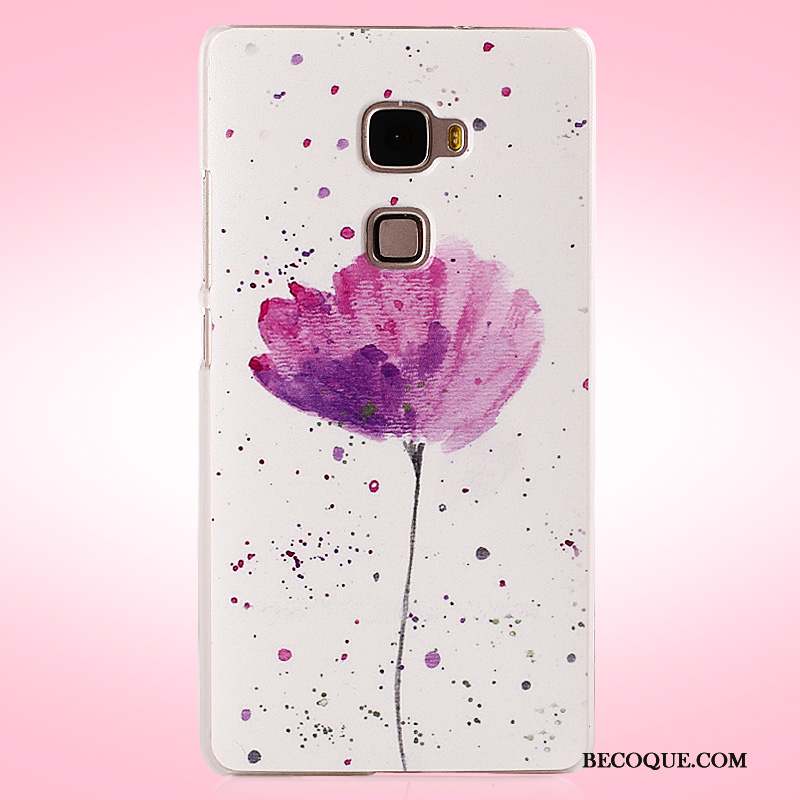 Huawei Mate S Difficile Peinture Violet Étui Coque Délavé En Daim