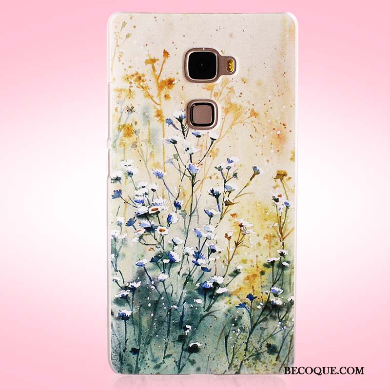 Huawei Mate S Difficile Peinture Violet Étui Coque Délavé En Daim