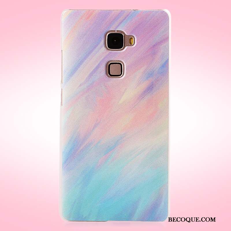 Huawei Mate S Difficile Peinture Violet Étui Coque Délavé En Daim