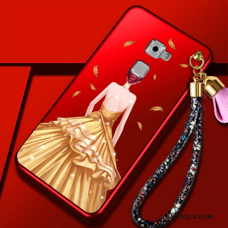 Huawei Mate S Ornements Suspendus Fluide Doux Silicone Rouge Coque Étui