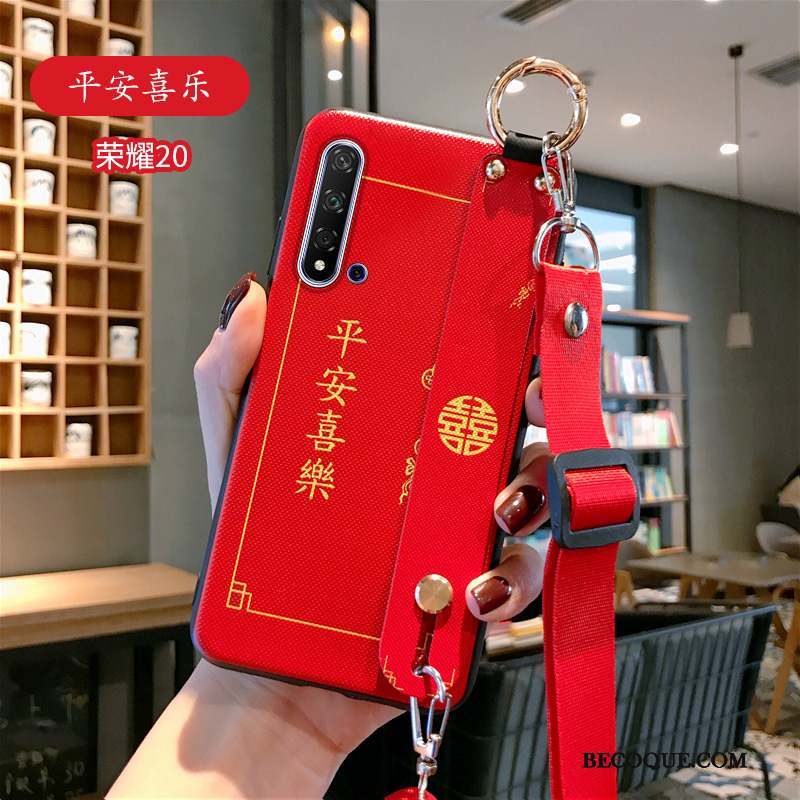 Huawei Nova 5t Coque Fluide Doux Rouge De Fête Personnalité Ornements Suspendus Nouveau