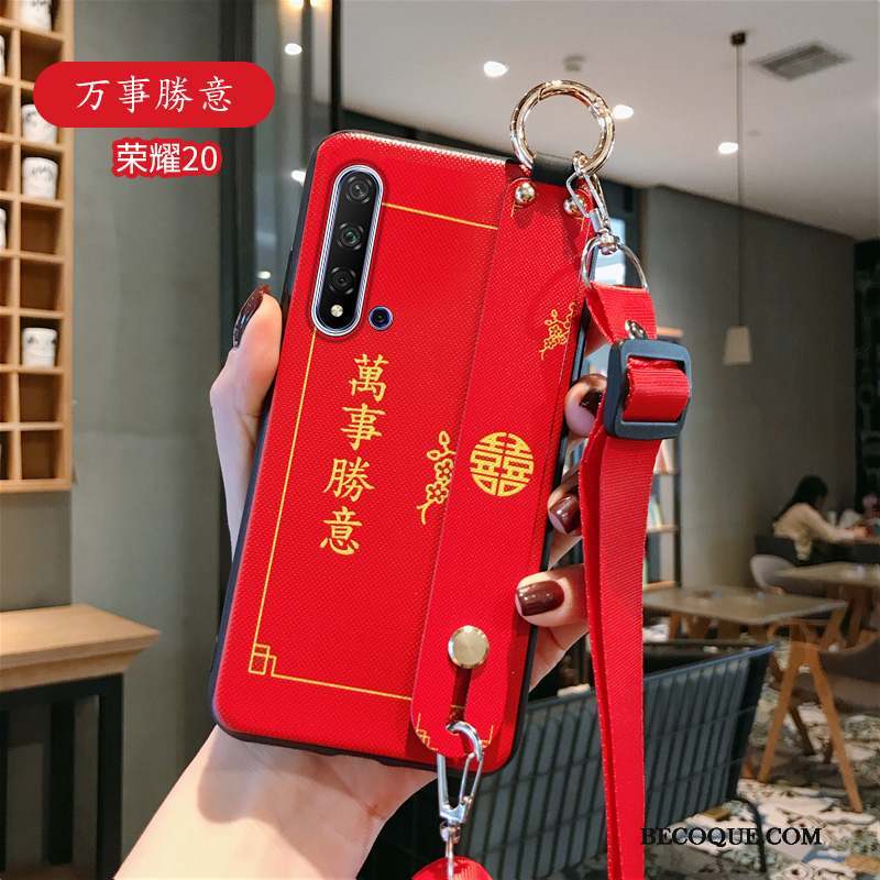 Huawei Nova 5t Coque Fluide Doux Rouge De Fête Personnalité Ornements Suspendus Nouveau