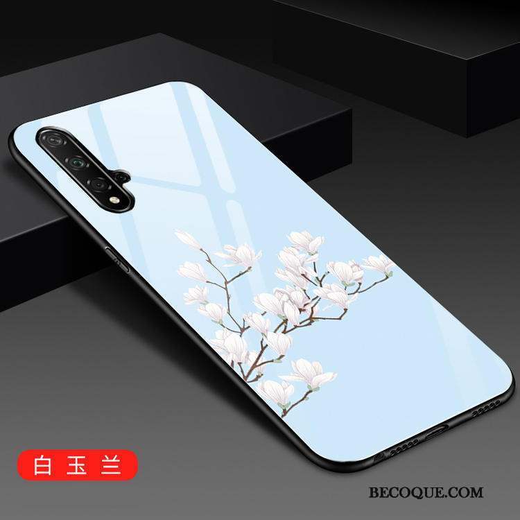 Huawei Nova 5t Coque Incassable Mode Verre Frais Bleu Tendance